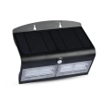 LED solcelle væglampe med sensor LED/7W/3,7V 4000K IP65 4000 mAh sort