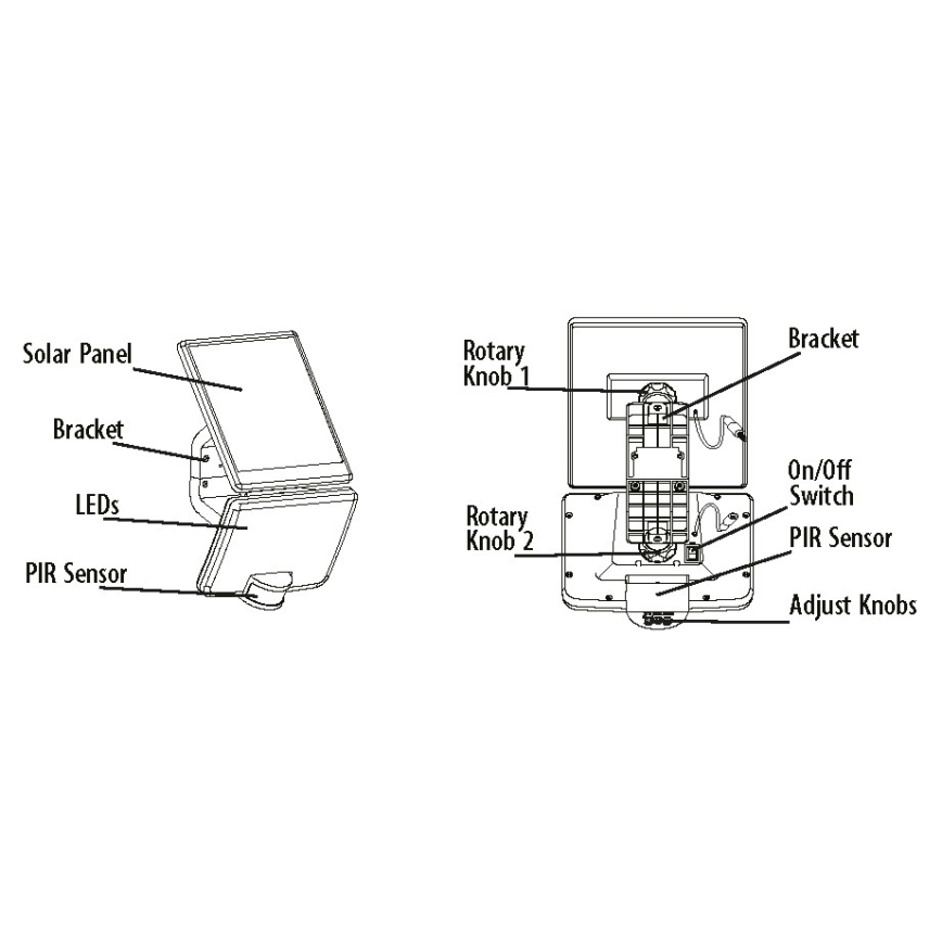 LED solcelle væglampe med sensor LED/8W/3,7V 2000 mAh IP54