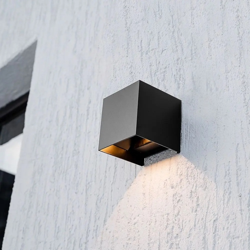 LED-solcelledrevet væglampe med sensor, 9 W, 3,7 V, 3000/4000/5000 K, IP65, 2600 mAh, sort