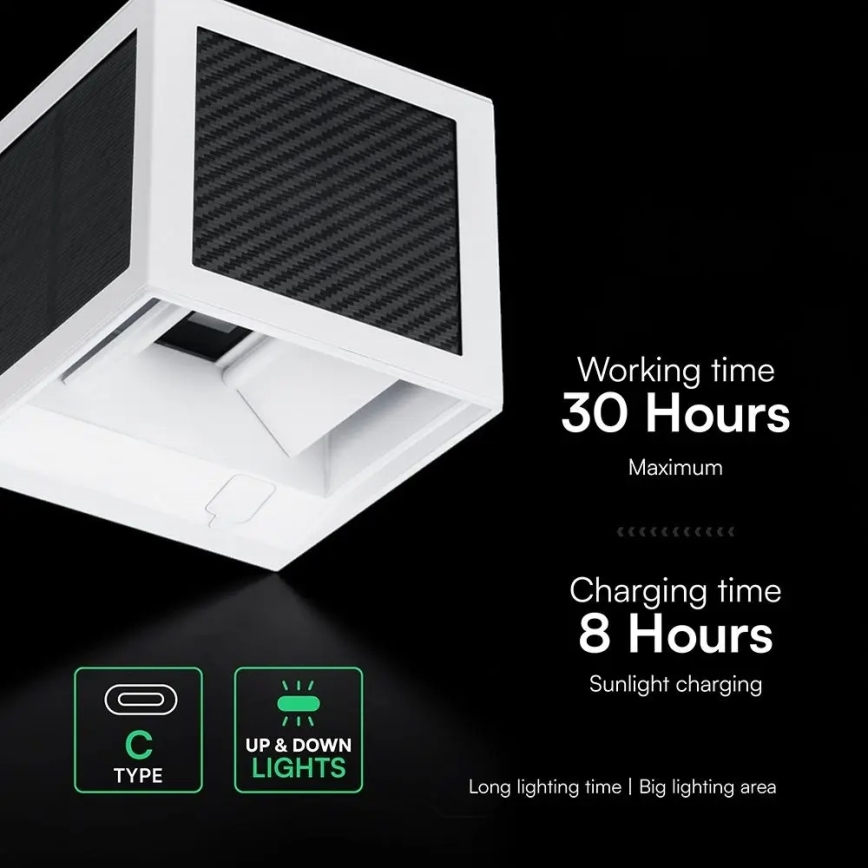 LED solcelledrevet væglampe med sensor LED/9W/3,7V 3000/4000/6000K IP65 2600 mAh hvid