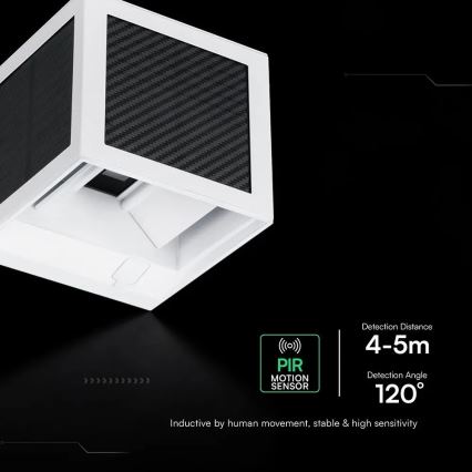 LED solcelledrevet væglampe med sensor LED/9W/3,7V 3000/4000/6000K IP65 2600 mAh hvid