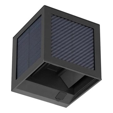 LED solcelle væglampe med sensor LED/9W/3,7V 3000/4000/6000K IP65 2600 mAh sort