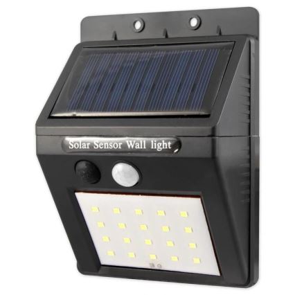 LED solcelle væglampe med sensor og eksternt panel LED/0,55W/3,7V 1200 mAh IP65