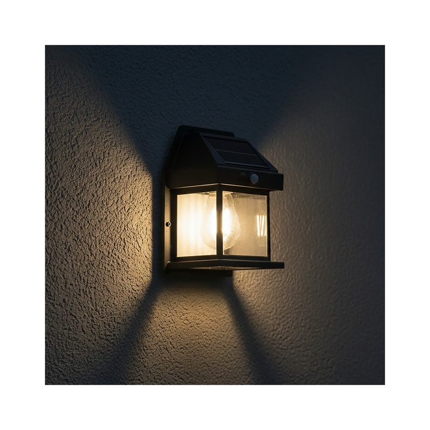 LED solcelle-væglampe med sensor OMVIA LED/3,7V 3000K IP44 1200 mAh