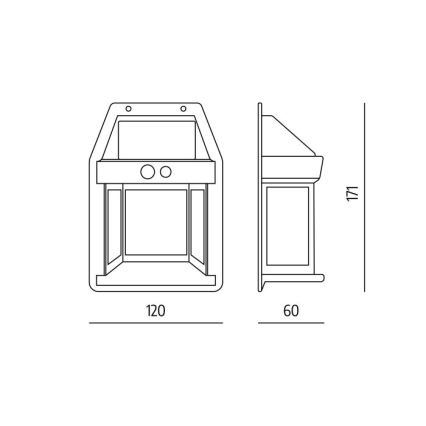 LED solcelle-væglampe med sensor OMVIA LED/3,7V 3000K IP44 1200 mAh