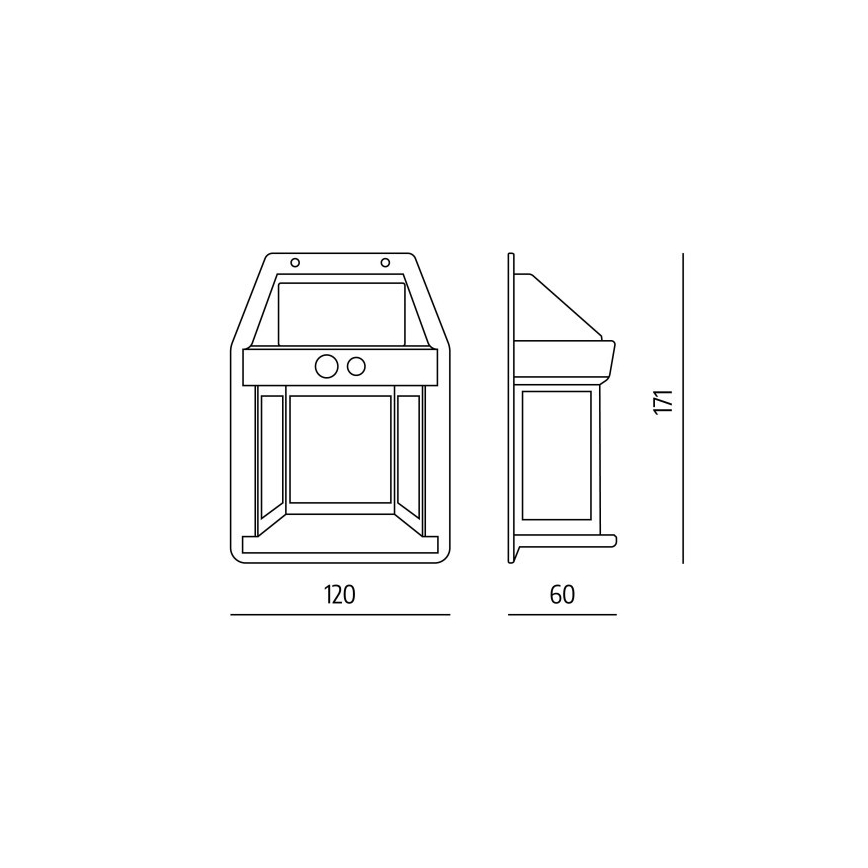 LED solcelle-væglampe med sensor OMVIA LED/3,7V 3000K IP44 1200 mAh