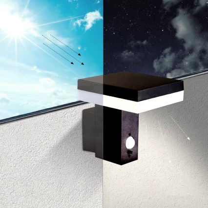 LED solcelle væglampe med sensor SOLARIS2 LED/5,5W/3,7V 4000K IP44 2600 mAh