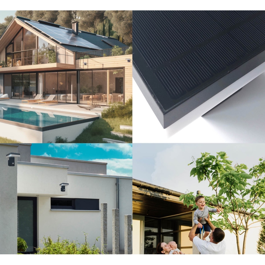 LED solcelle væglampe med sensor SOLARIS2 LED/5,5W/3,7V 4000K IP44 2600 mAh