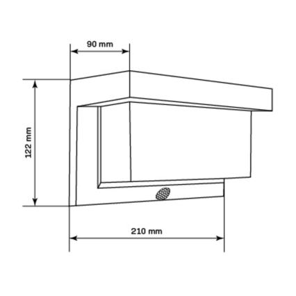 LED solcelle væglampe med sensor TONY LED/3,7V 1800 mAh IP44