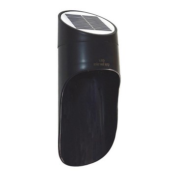LED Solcelle væglampe PALESA LED/1W/3,7V IP65 1800 mAh sort