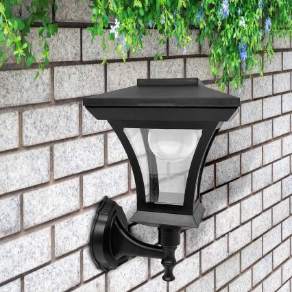 LED solcelle-væglampe TIRANA LED/1,2V 1800 mAh IP44, sort