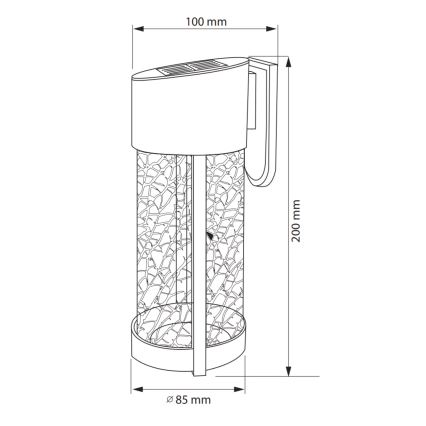 LED Solcelle væglampe VETRO LED/1,2V 600 mAh IP44