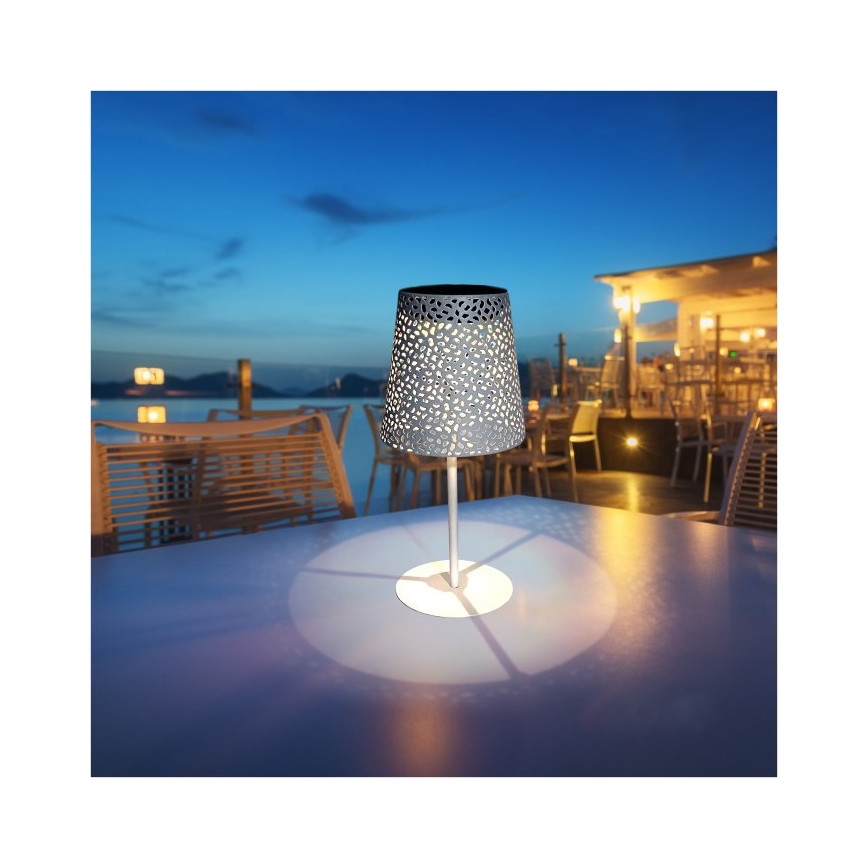 LED solcelledrevet bordlampe LUVETRA LED/1xAA 4000K IP44 200 mAh hvid