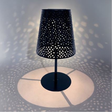 LED solcelledrevet bordlampe LUVETRA LED/1xAA 4000K IP44 200 mAh sort