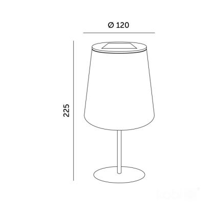LED solcelledrevet bordlampe LUVETRA LED/1xAA 4000K IP44 200 mAh sort