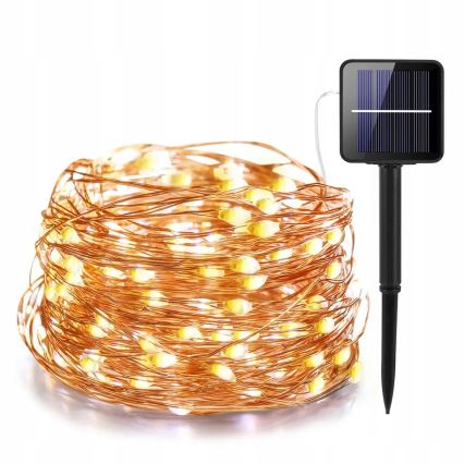 LED solcelledrevet dekorationskæde 100 LED/1,2 V 800 mAh 7 m IP44 sort