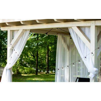 LED solcelledrevet dekorationskæde 30 LED/8 funktioner 500 mAh 10,6 m IP67 varm hvid