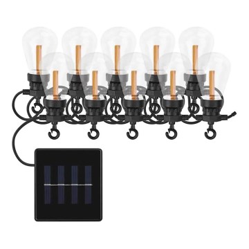 LED solcelledrevet dekorationslyskæde 10xLED/0,6W/1,2V 4,5m IP44 800 mAh