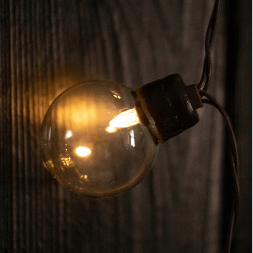 LED solcelledrevet dekorationslyskæde 30xLED/8 funktioner 500 mAh 10,6 m IP67 varm hvid