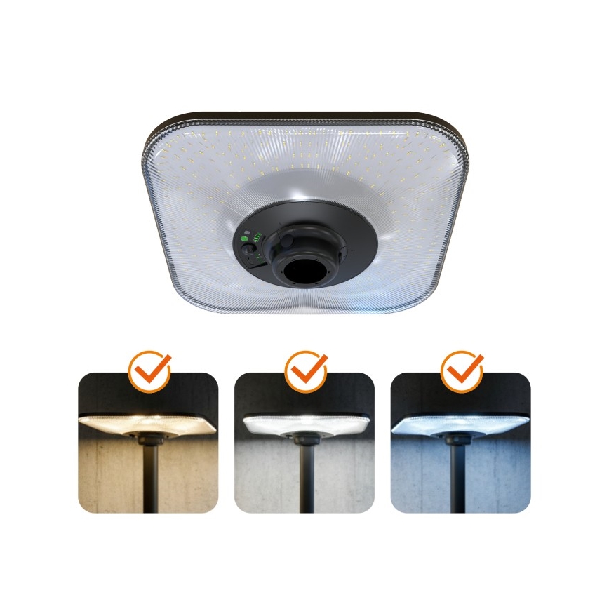 LED solcelle-gadelampe med sensor SOLSUMI LED/25W/3,2V 3000/4000/6500K IP54 24000 mAh + fjernbetjening