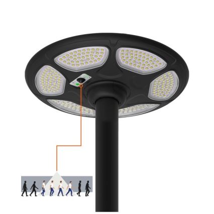 LED solcelledrevet gadelampe med sensor SOLSUMI LED/25W/3,2V IP54 25000 mAh + fjernbetjening