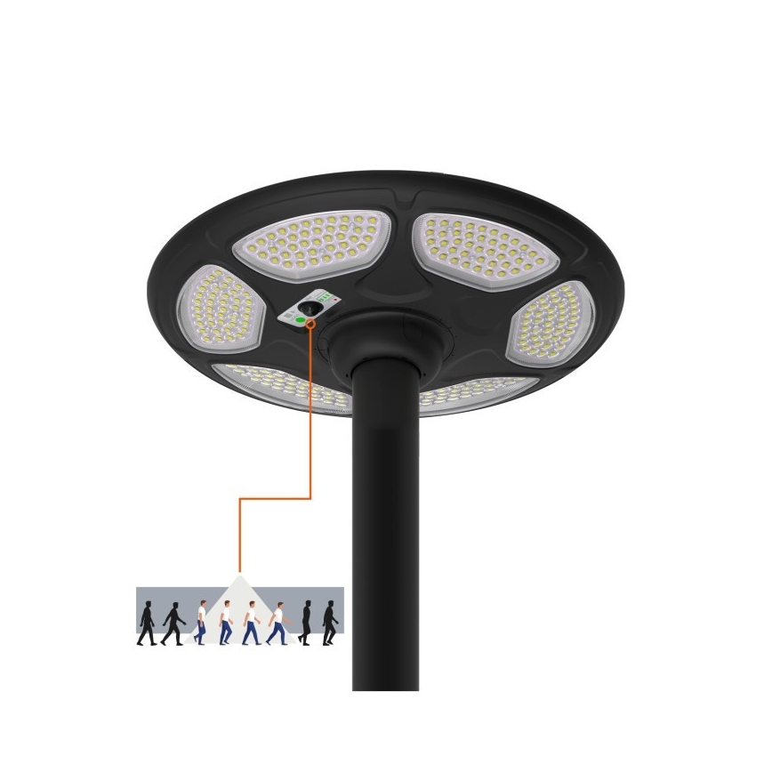 LED solcelledrevet gadelampe med sensor SOLSUMI LED/25W/3,2V IP54 25000 mAh + fjernbetjening