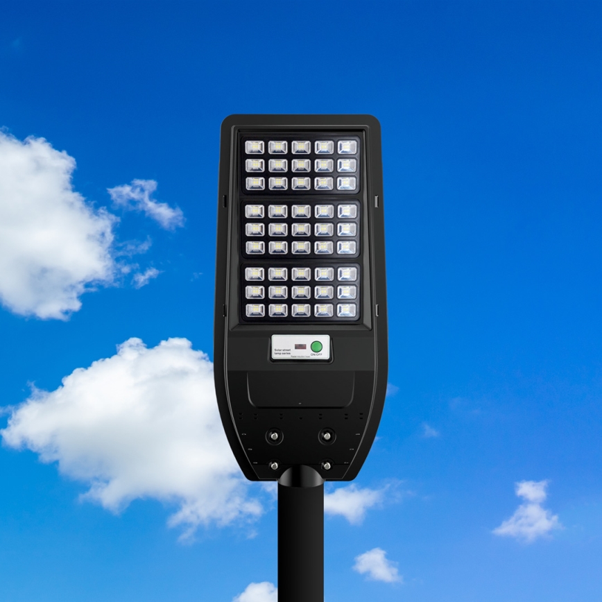 LED-solcelledrevet gadelampe VIA 100W/10000 mAh 3,2V 6000K IP54 + fjernbetjening