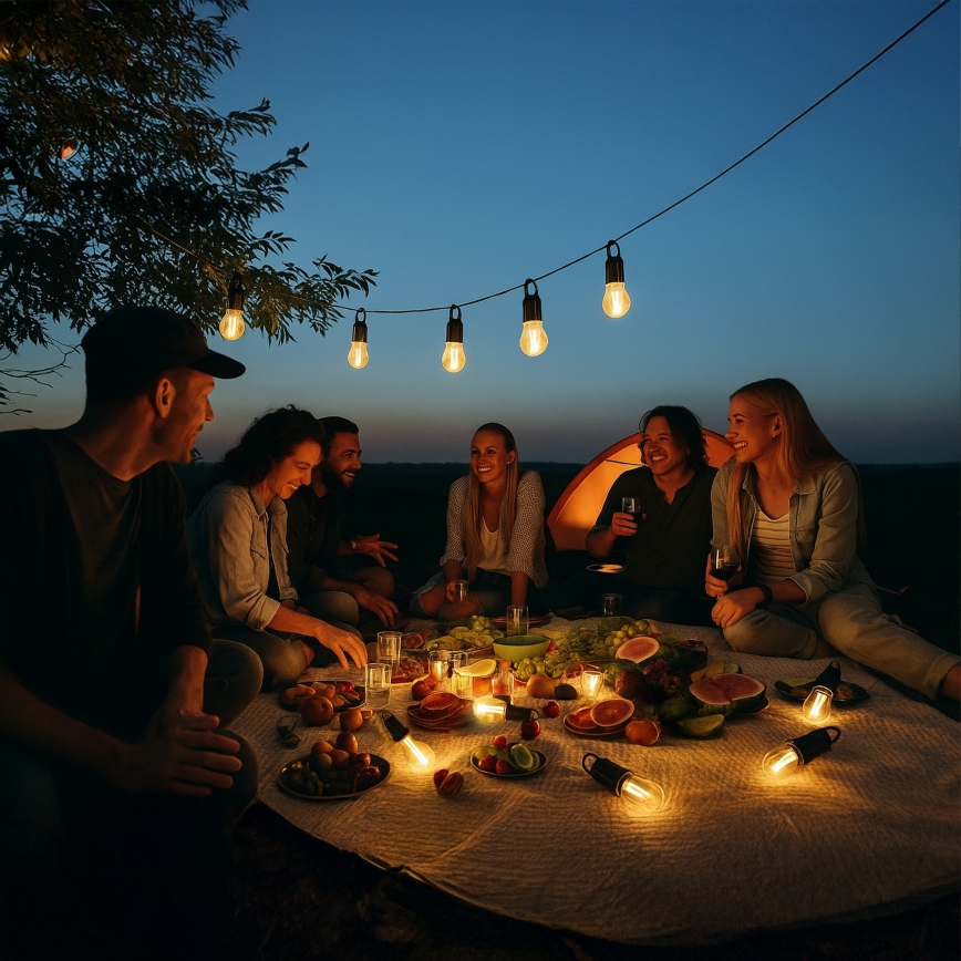 LED solcelledrevet genopladelig lampe LUMINA LUMO LED/USB 300 mAh sort