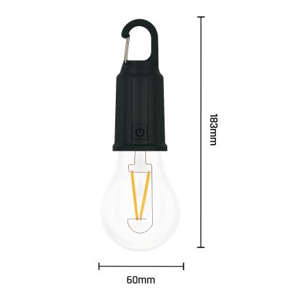 LED solcelledrevet genopladelig lampe LUMINA LUMO LED/USB 300 mAh sort