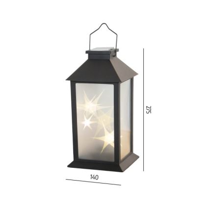 LED solcelledrevet hængelampe CANDELIO STAR LED/1xAA 2700K IP44 200 mAh