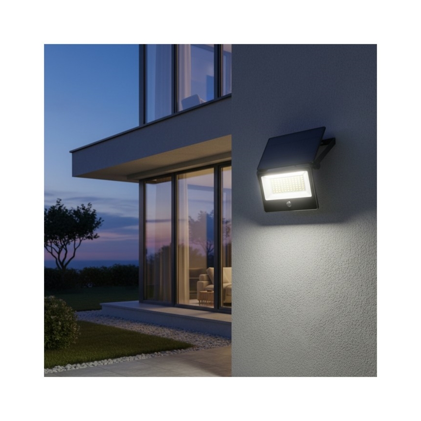 LED solcelleprojektør med sensor NCS G2 LED/30W/3,7V 3000/4000/6500K IP54 5200 mAh