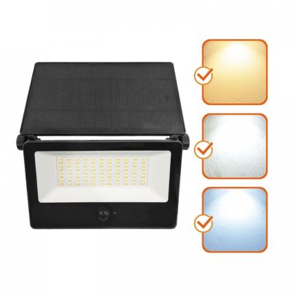 LED solcelleprojektør med sensor NCS G2 LED/30W/3,7V 3000/4000/6500K IP54 5200 mAh