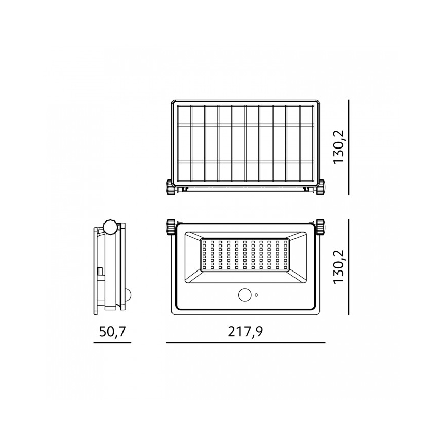 LED solcelleprojektør med sensor NCS G2 LED/30W/3,7V 3000/4000/6500K IP54 5200 mAh