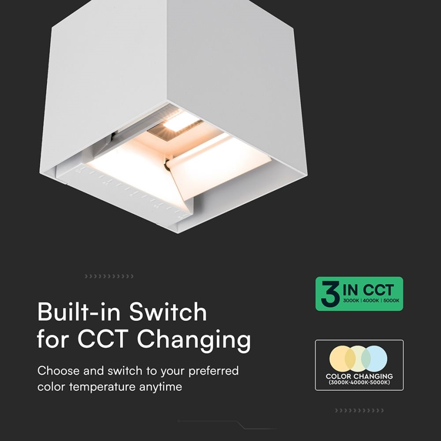 LED solcelle væglampe med sensor LED/9W/5V 3000/4000/5000K IP65 2600 mAh hvid