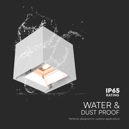 LED solcelle væglampe med sensor LED/9W/5V 3000/4000/5000K IP65 2600 mAh hvid