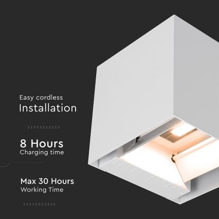 LED solcelle væglampe med sensor LED/9W/5V 3000/4000/5000K IP65 2600 mAh hvid