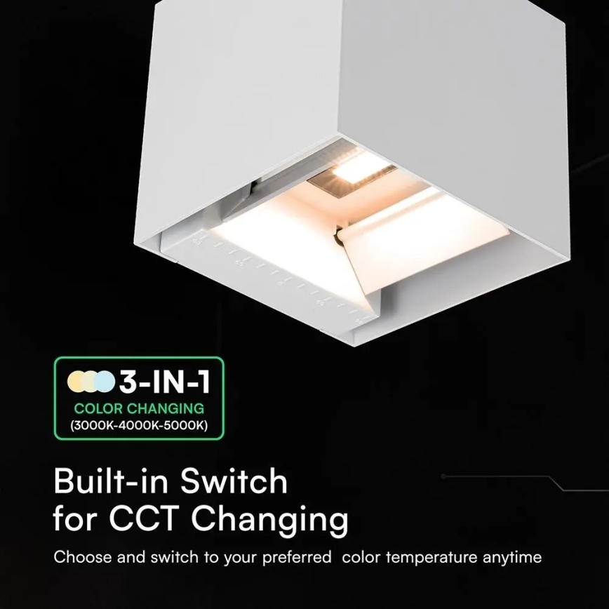 LED solcelle væglampe med sensor LED/9W/3,7V 3000/4000/5000K IP65 2600 mAh hvid