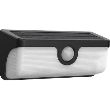 LED-solcelledrevet væglampe med sensor LINK LED/5W/3,7V IP65, sort