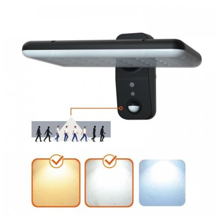 LED solcelle-væglampe med sensor PHOENIX LED/15W/3,2V 3000/4000K IP65 6000 mAh