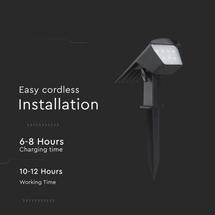 LED solcellelampe 2-i-1 LED/1,3W/3,7V 3000/4000/6400K IP65 1200 mAh