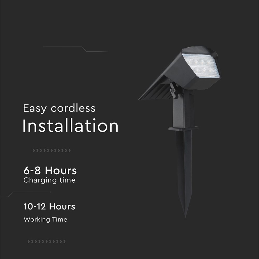 LED solcellelampe 2-i-1 LED/1,3W/3,7V 3000/4000/6400K IP65 1200 mAh