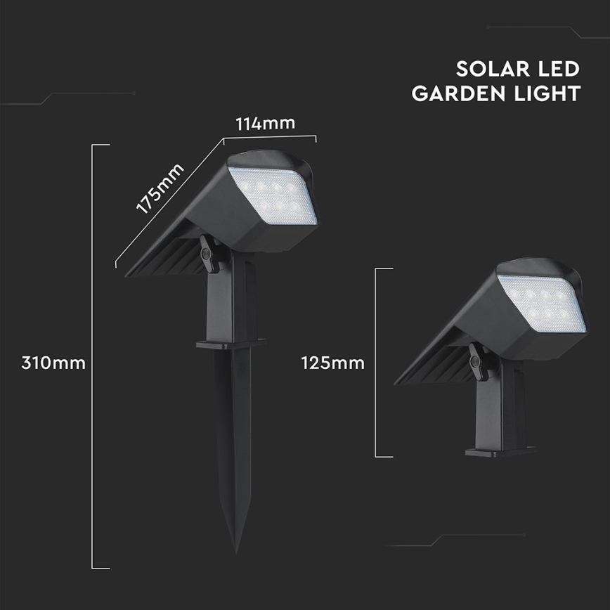 LED solcellelampe 2-i-1 LED/1,3W/3,7V 3000/4000/6400K IP65 1200 mAh