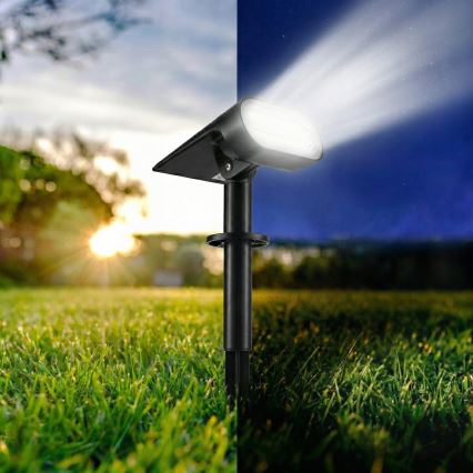 LED solcellelampe 2 i 1 LED/3,7 V 1200 mAh IP54 sort