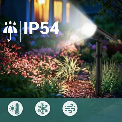 LED solcellelampe 2 i 1 LED/3,7 V 1200 mAh IP54 sort