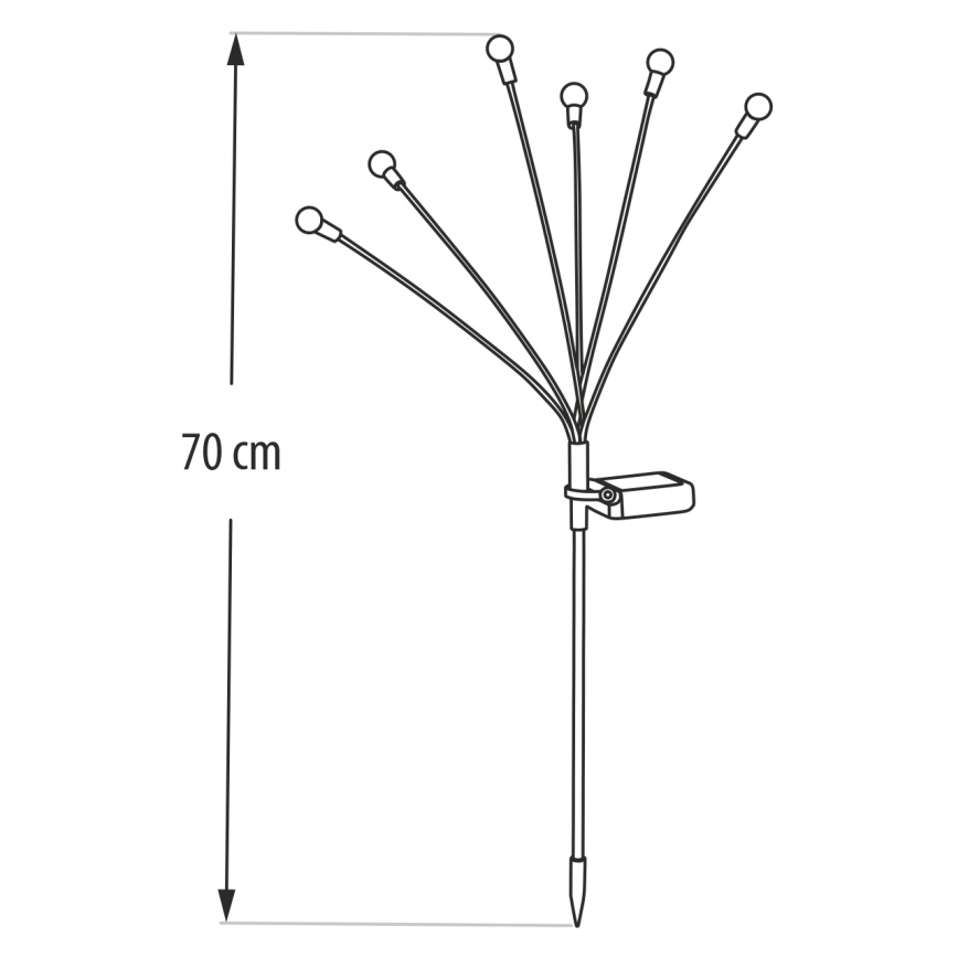 LED solcellelampe 6xLED/1,2V 300 mAh IP44 sort