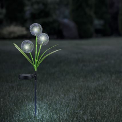 LED solcellelampe ALLIUM LED/1,2V 6500K 600 mAh IP44 sort