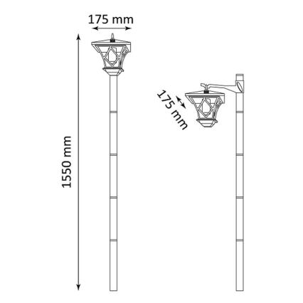 LED solcellelampe ARTIS LED/1,2V IP44