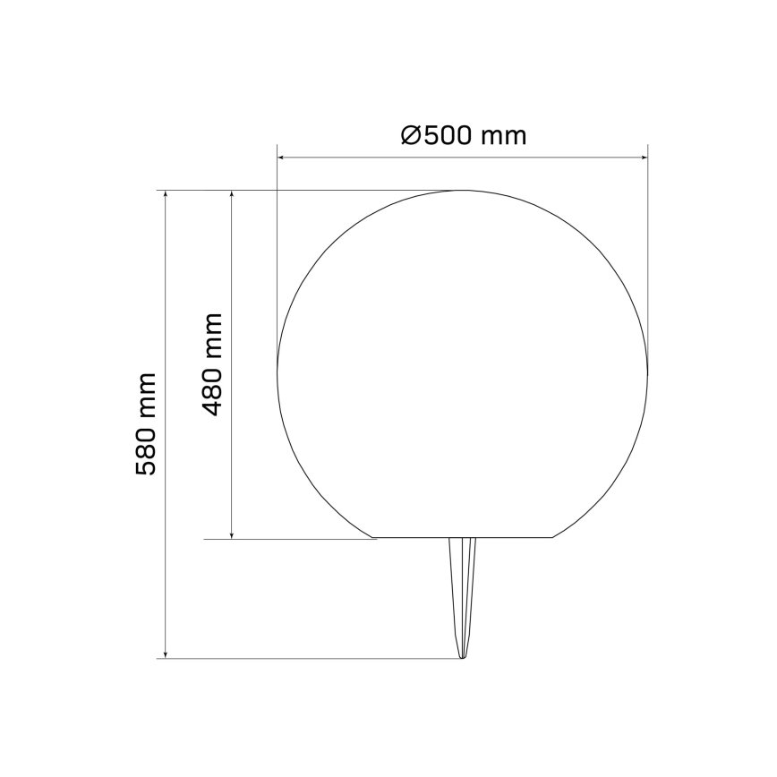LED solcellelampe BALL LED/3,7V 2000 mAh diameter 50 cm IP65 hvid