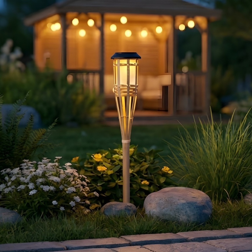 LED-solcellelampe BAMBOO LED/1,2 V 150 mAh 1800 K 56 cm IP44 beige