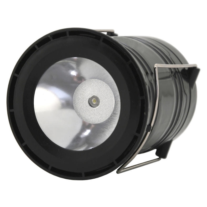 LED solcellelampe bærbar LED/1200 mAh sort